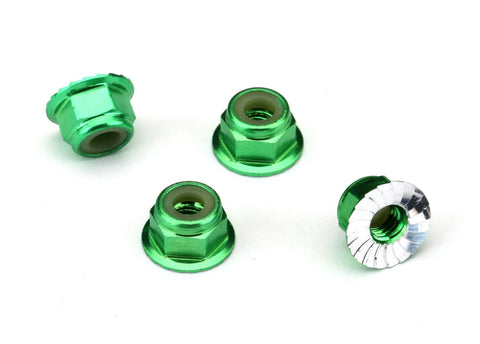 Traxxas Nuts 4MM Flanged Lock Green - TRA1747G