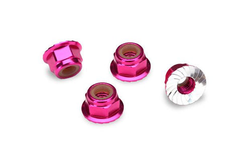 Traxxas Nuts 4MM Flanged Lock Pink - TRA1747P