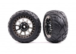 Tires & wheels, assembled (2.2" black chrome wheels, Anaconda® 2.2" tires with foam inserts - 2478T