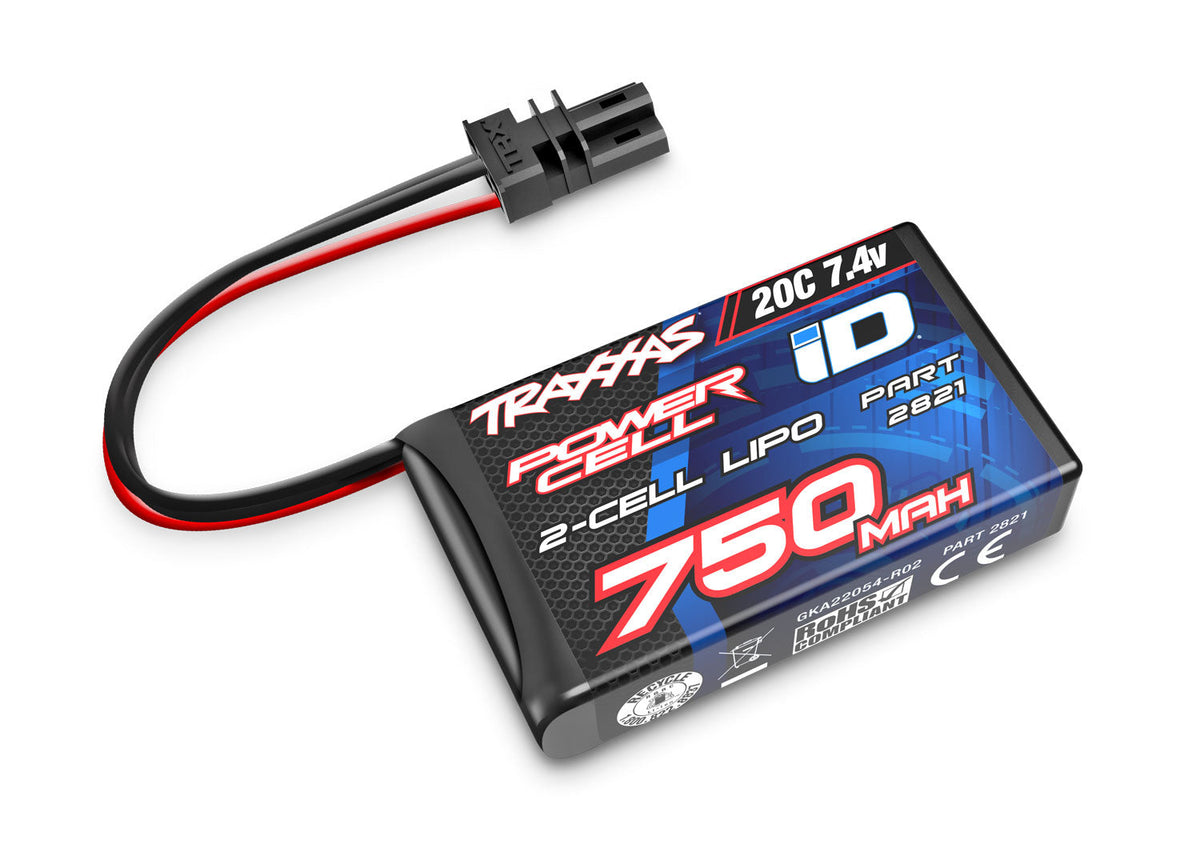 Traxxass 750mAh 7.4V 2-Cell 20C LiPo Battery - 2821