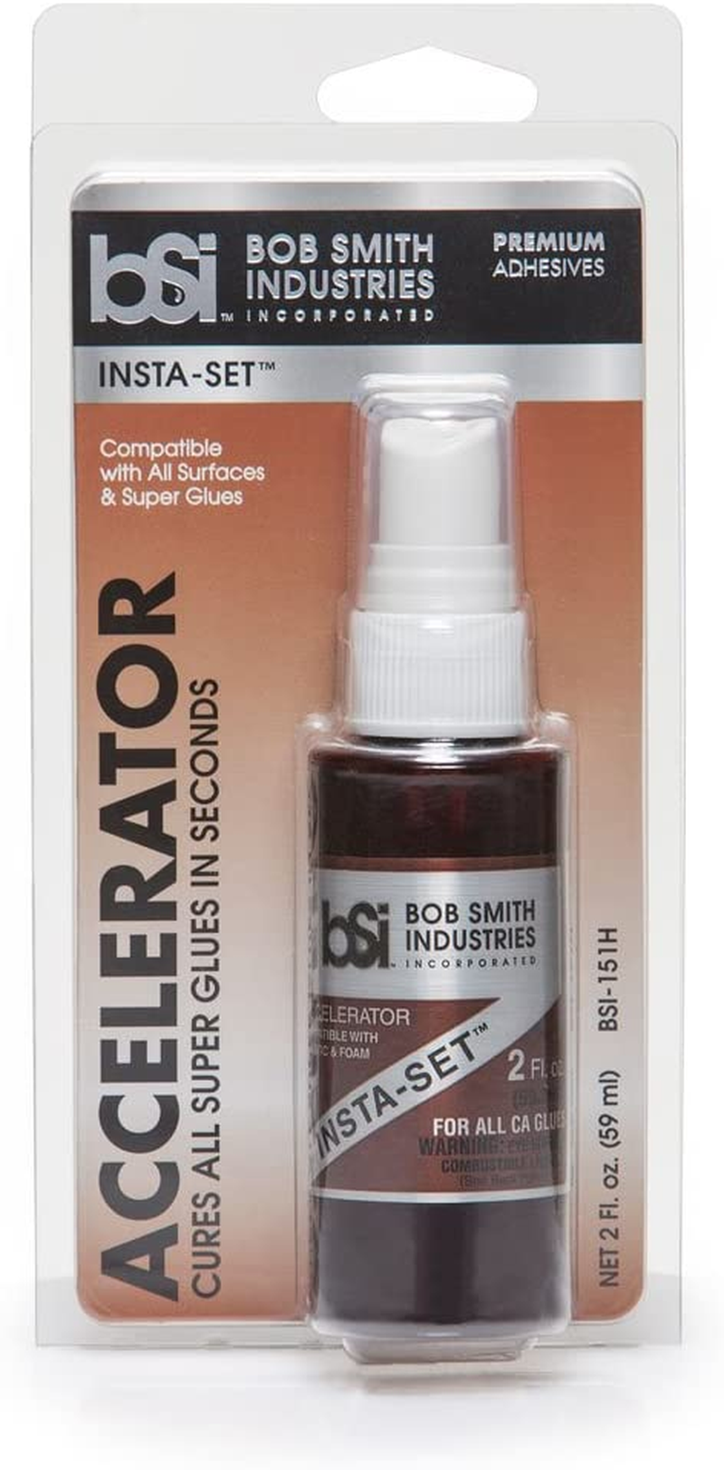 Bob Smith Industries Insta-Set Super Glue Accelerator Clear 2 Fl Oz - BSI-151H