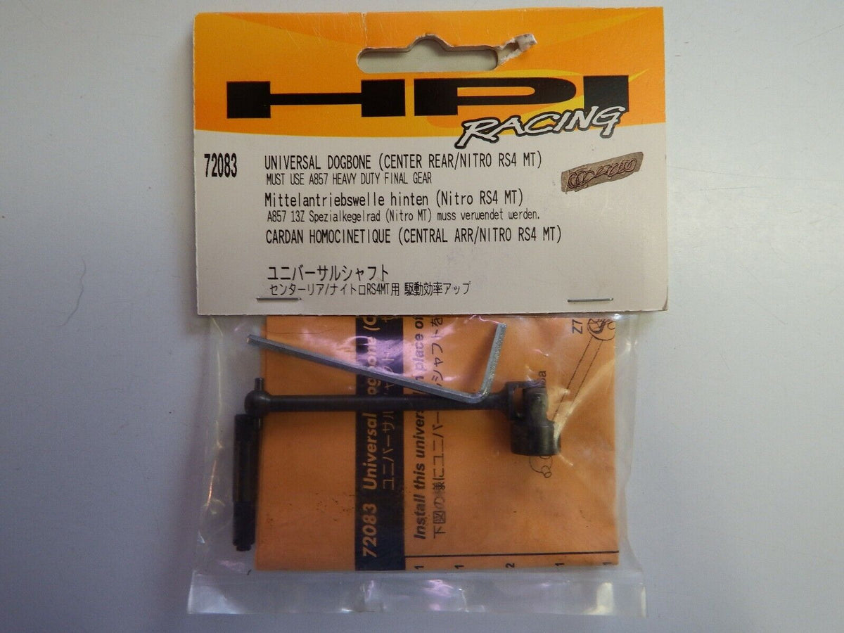 HPI RACING #72083 - UNIVERSAL DOGBONE (CENTER REAR/NITRO RS4 MT) MUST USE A857 HEAVY-DUTY FINAL GEAR