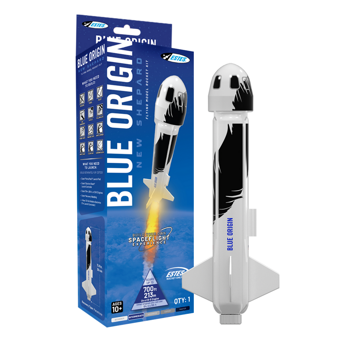 Estes Flying Model Rocket Kit Boxed Blue Origin Builders kit - EST7315