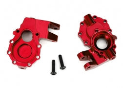 Portal housings, inner (front), 6061-T6 aluminum (red-anodized) (2)/ 3x12 BCS (2)