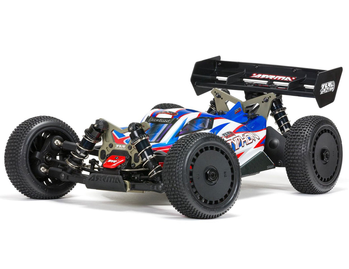1/8 TLR Tuned TYPHON 6S 4WD BLX Buggy RTR, Red/Blue - ARA8406