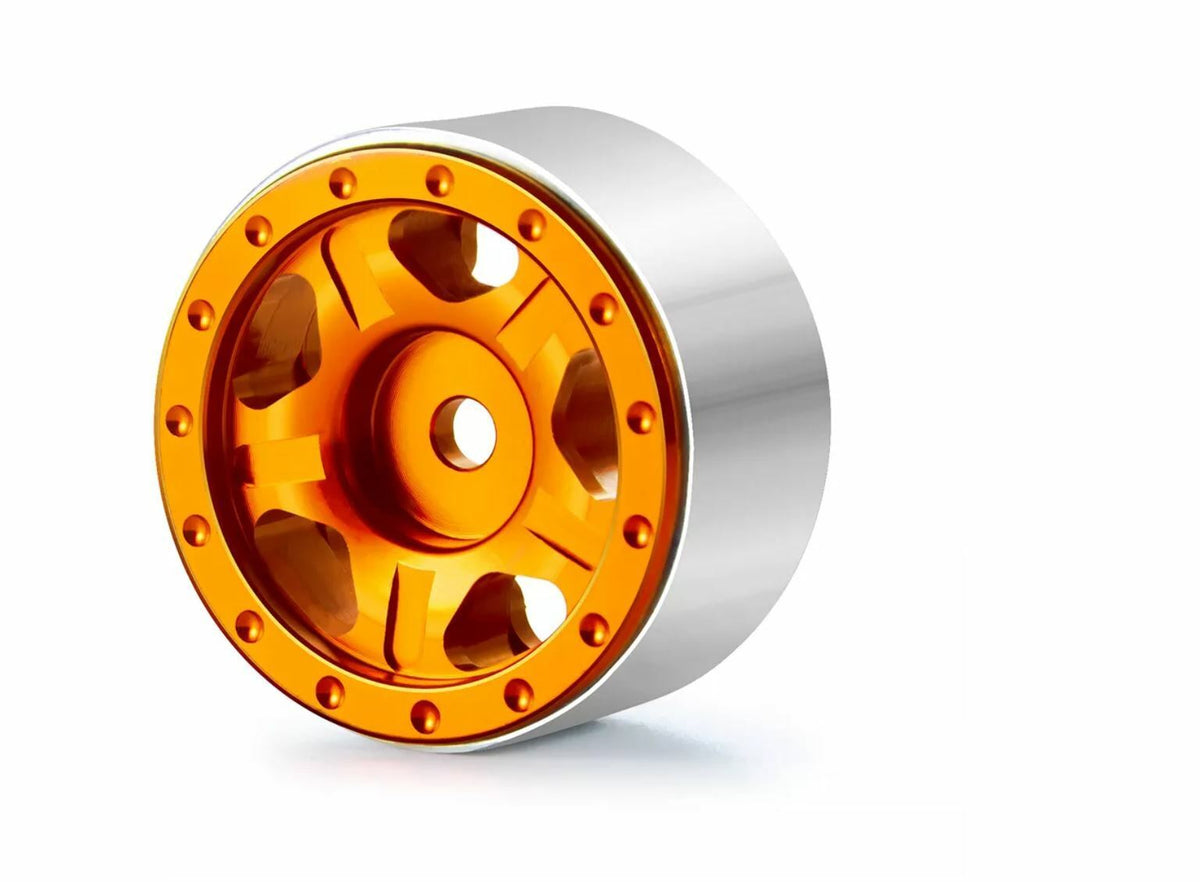 Axial SCX24 Aluminum Beadlock Rims 5 Spoke Orange - TRC-115