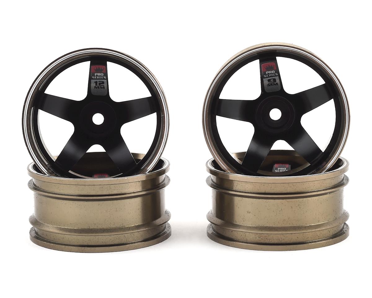 Firebrand RC HighFive PRO SERIES Aluminum Drift Wheels 4 Gunmetal/Black 9mm/12mm Offset w/12mm Hex - FBR1MTXHI5073