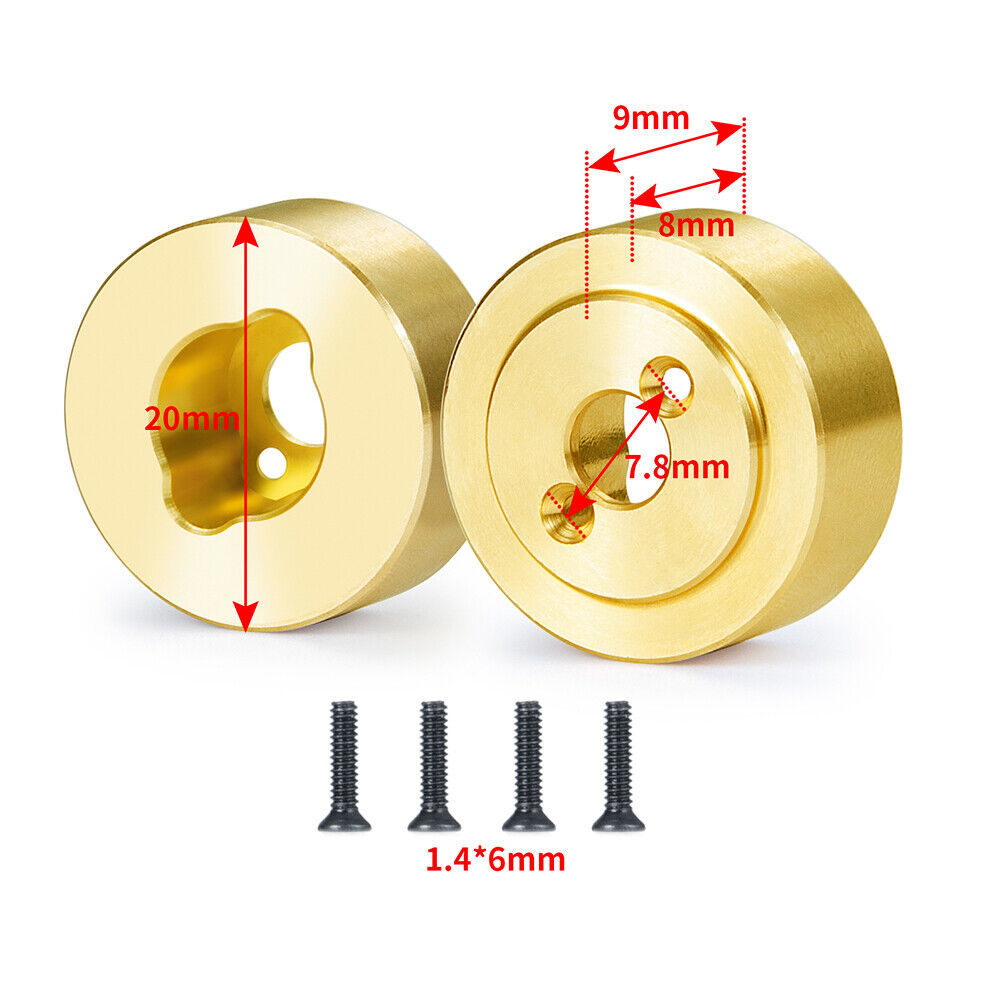 Axial SCX24 Rear Brass Axle Knuckle Caps Weights - TRC-111