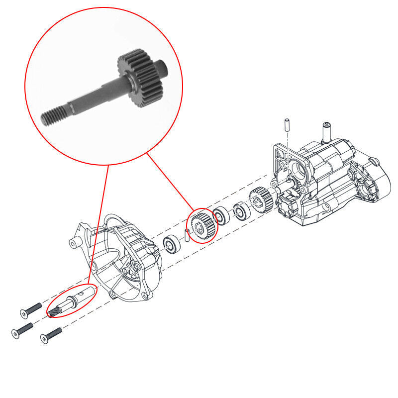 Axial SCX10 III AX103007 Gearbox Gears w/ Shaft 27T - TRC-075