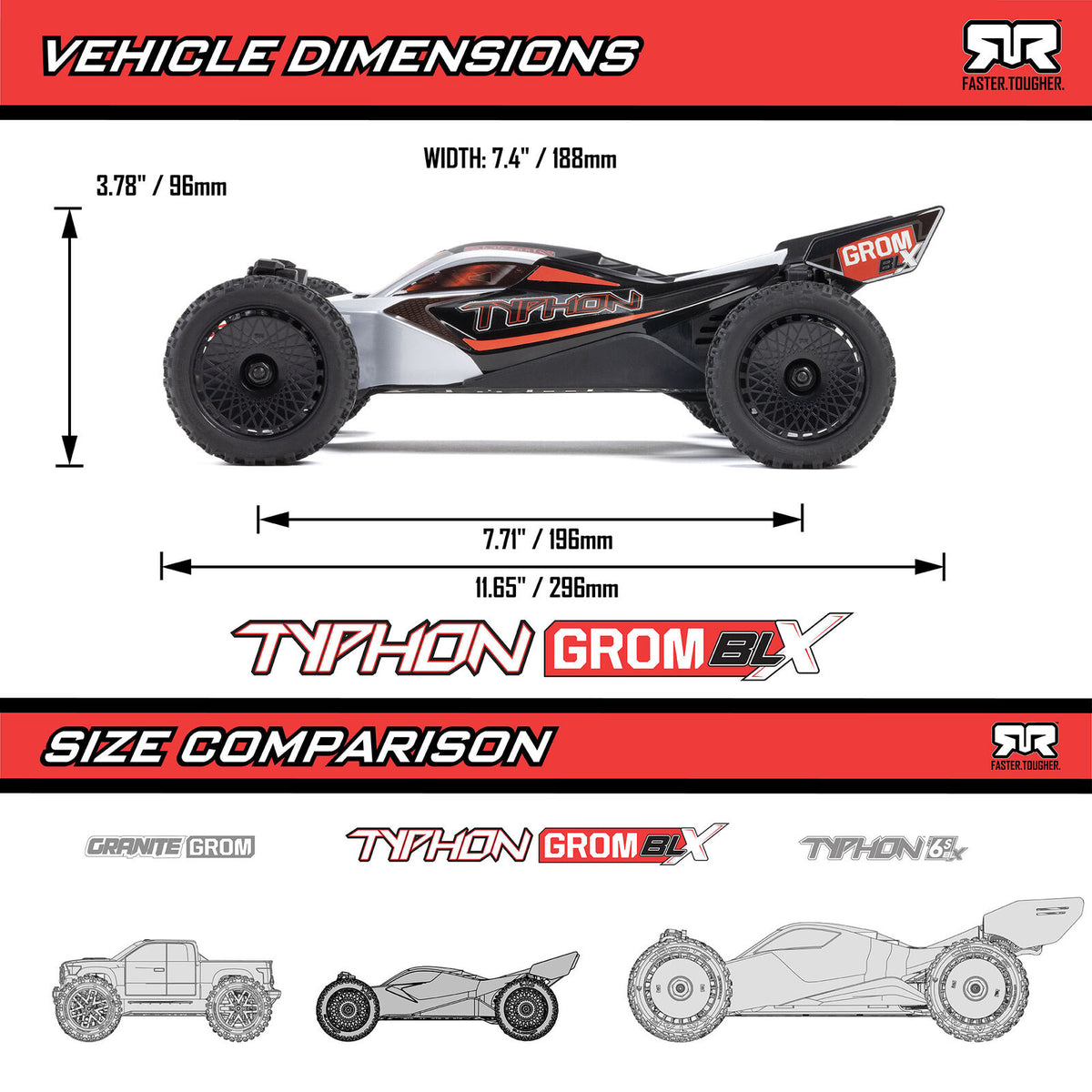 ARA2306T1 1/14 ARRMA TYPHON GROM DSC 223S