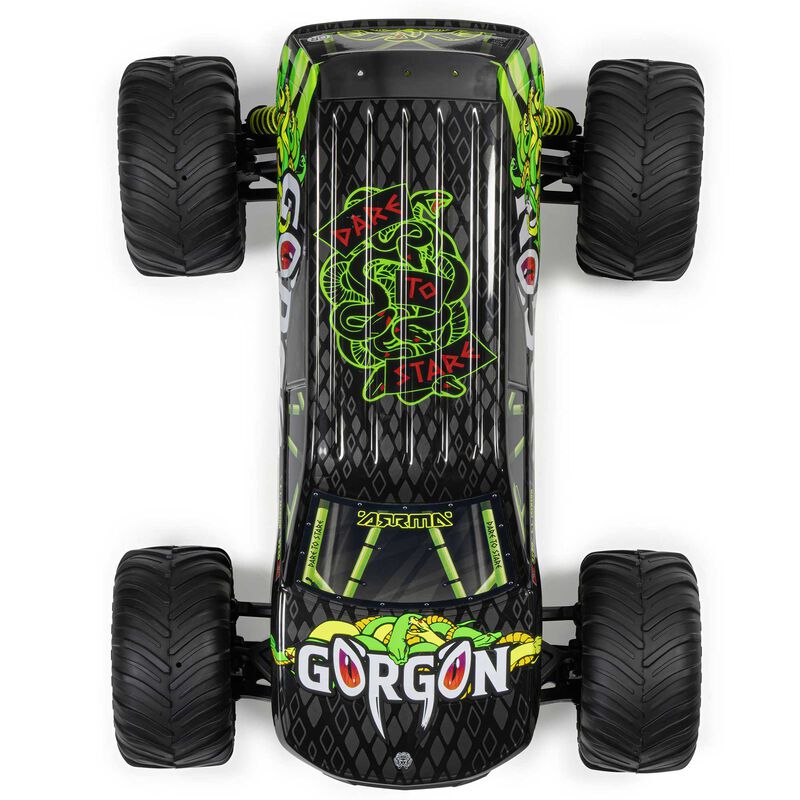 1/10 GORGON 2WD RTR Brushed Monster Truck (Battery & Charger Included), Yellow