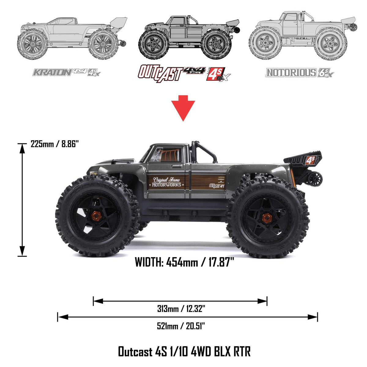 ARA4410V2T3 1/10 ARRMA OUTCAST 4S