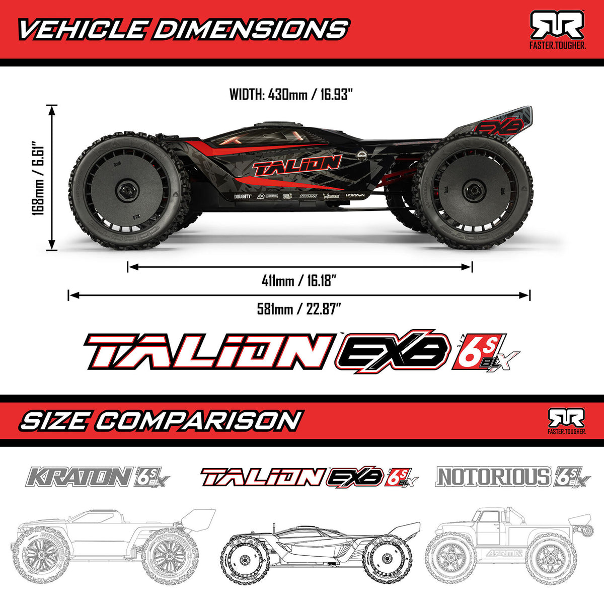 ARA7707V6T1 1/7 ARRMA TALION EXB 6S