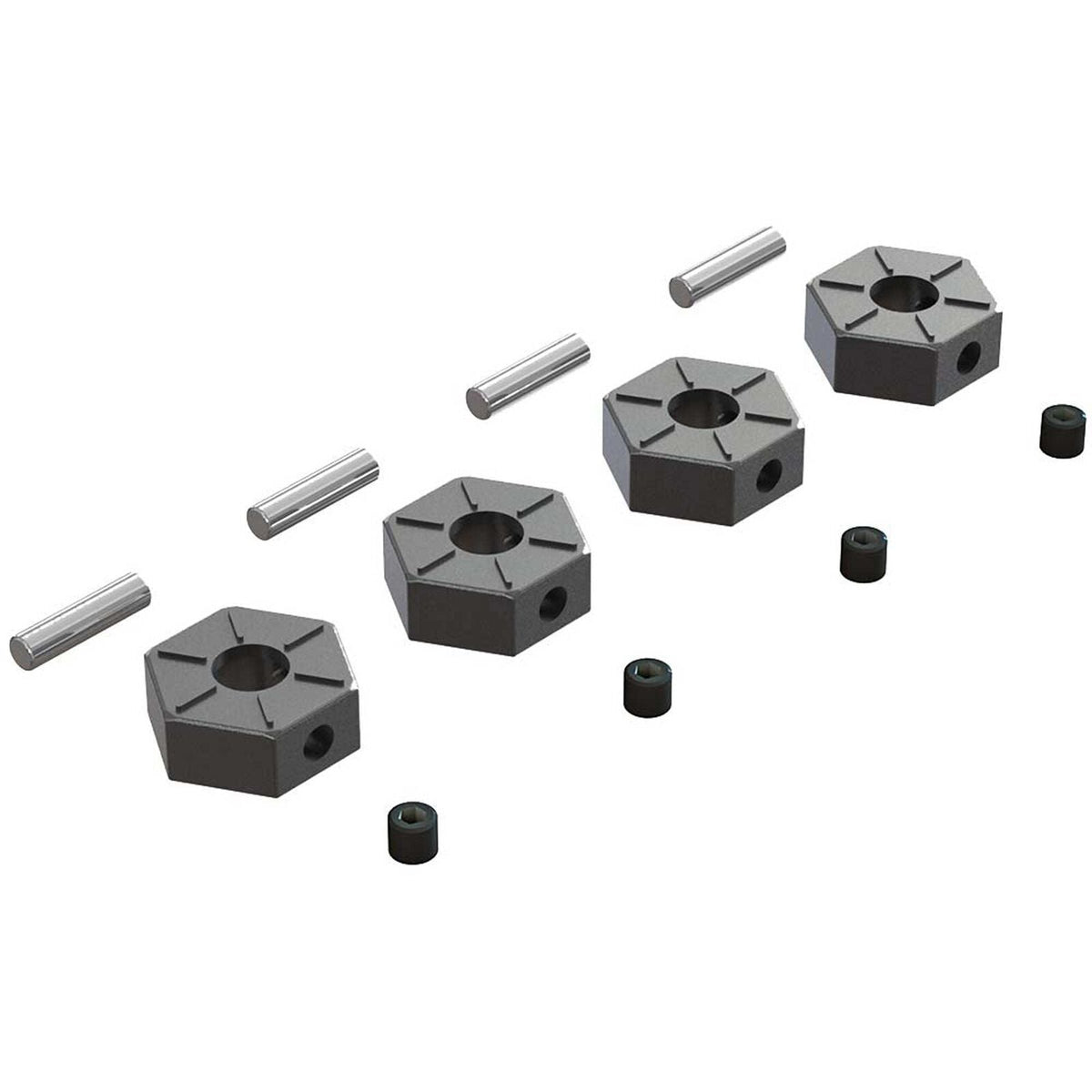 Wheel Hex Metal 12mm (4) - ARAC9473