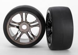 Tires & wheels, assembled, glued (split-spoke, black chrome wheels, slick tires (S1 compound), foam inserts) (rear) (2)