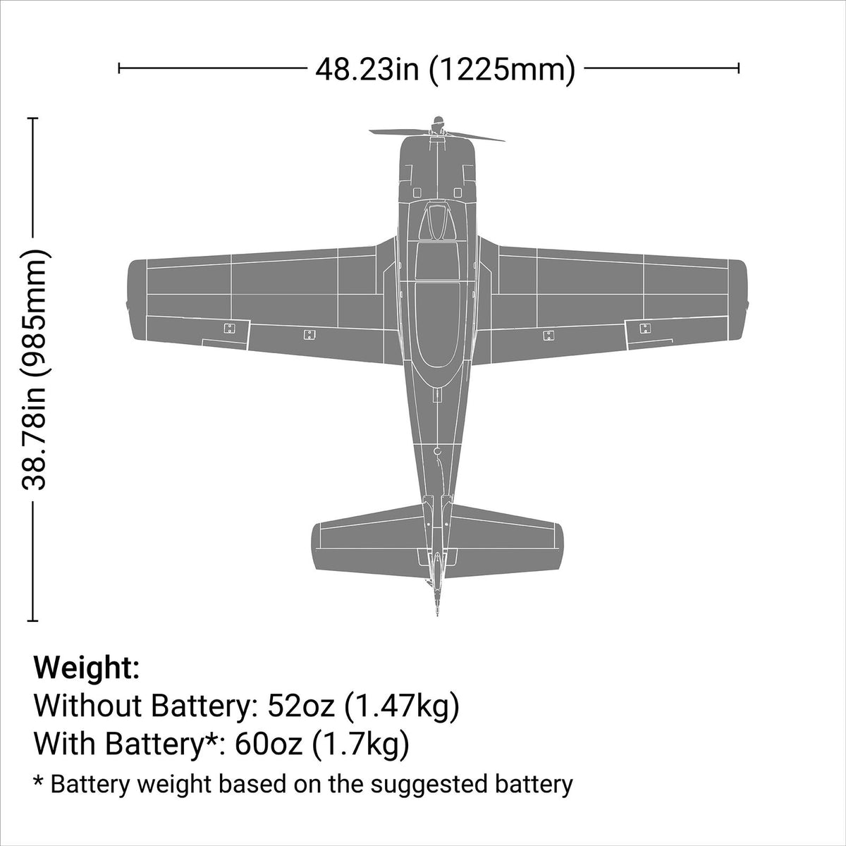 EFL18350 T-28 Trojan 1.2m BNF Basic with Smart
