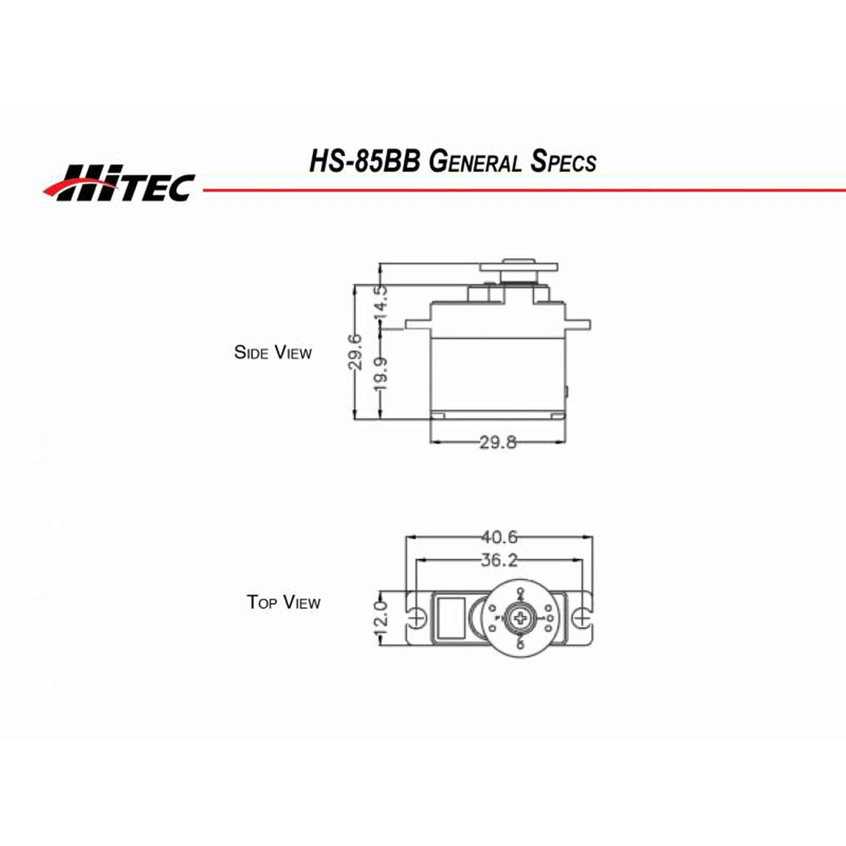 HRC31085S RCD Inc HS-85BB Micro Analog Servo