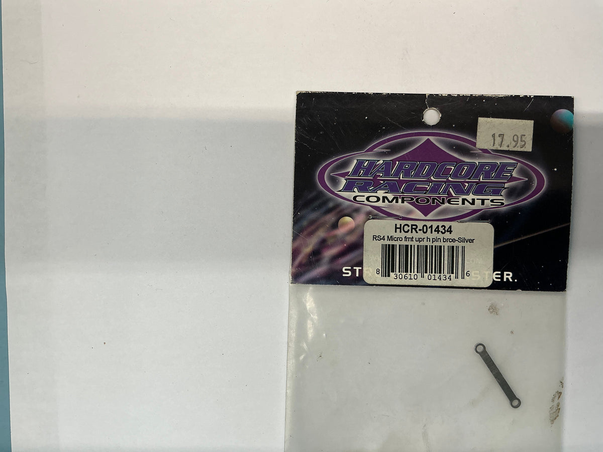 HARDCORE RACING RS4 Micro Frnt Upr H Pin Brce-Silver HCR01434