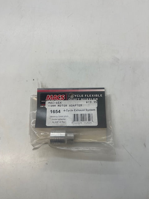 MACS 1654 4-CYCLE EXHAUST SYTEM 4MM x 1MM PITCH MOTOR ADAPTER TO 3/8” id flex