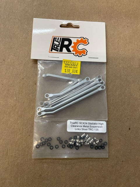 True Rc SCx24 Gladiatore high clearance metal suspension links silver TRC-135