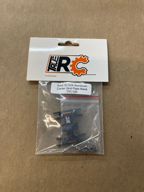 Axial ScX24 Aluminum center skid plate black TRC120