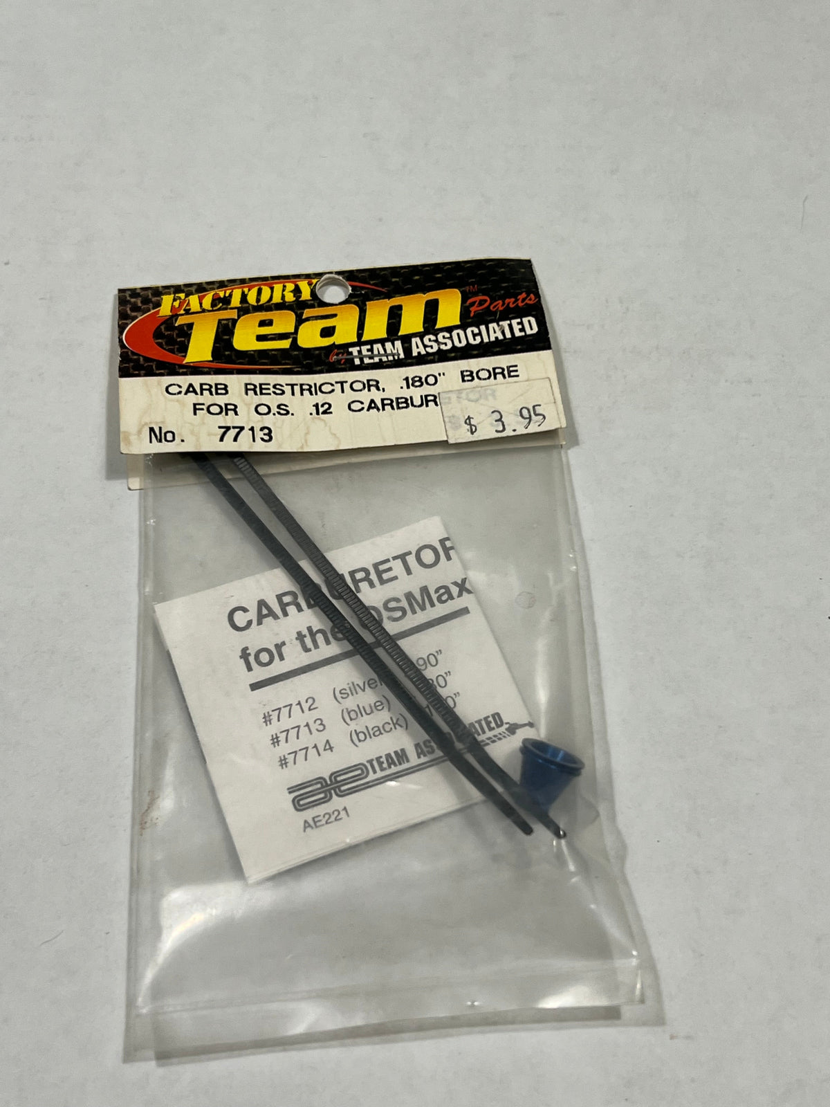 CARB RESTRICTOR, 180'' BORE FOR O.S.12 CARBURSTOR-ASC7713