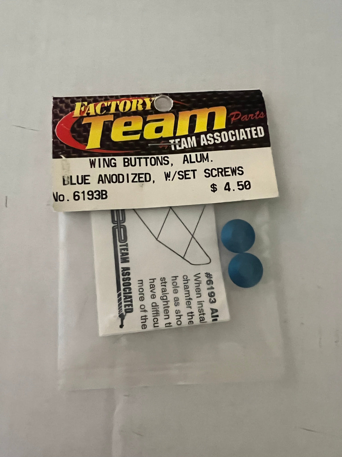 WING BUTTONS, ALUM.BLUE ANODIZED, W/SET SCREWS-ASC6193B