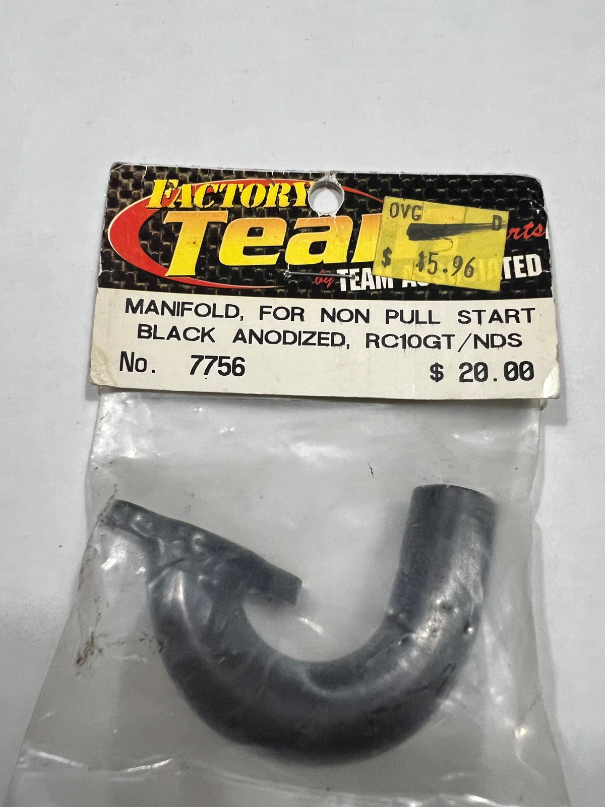MANIFOLD, FOR NON PULL START BLACK ANODIZED , RC10GT/NDS-ASC7756