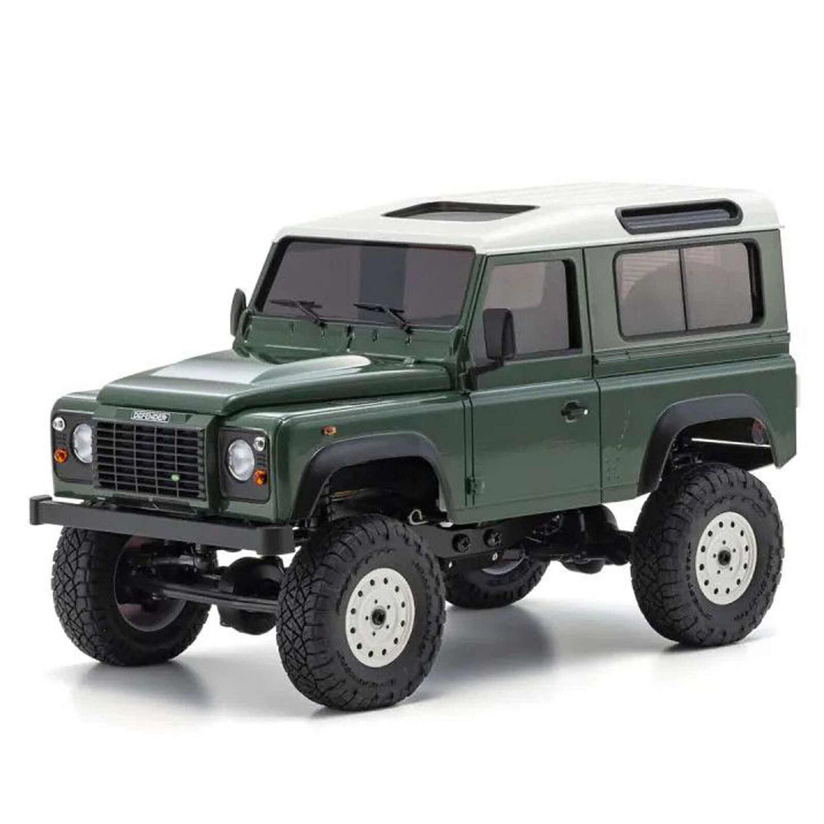 KYO32529GR 1/28 Land Rover Defender 90 Mini-Z 4x4 Crawler RTR, Coniston Green
