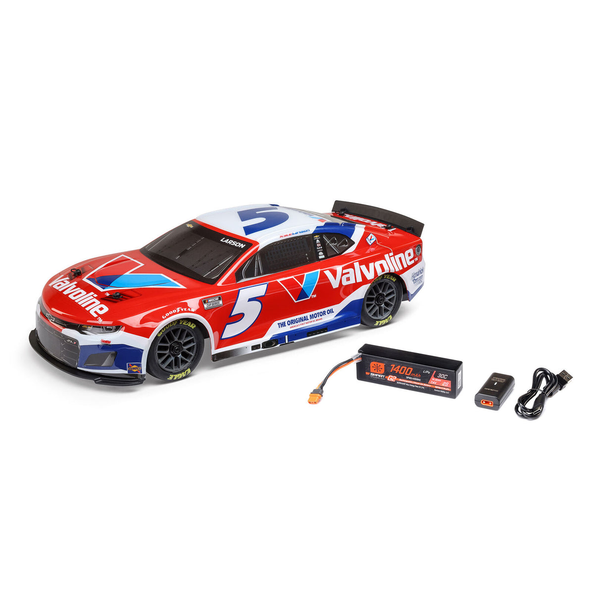 LOS1122505 1/12 NASCAR 2025 Kyle Larson No. 5 Valvoline (Battery & Charger Included)