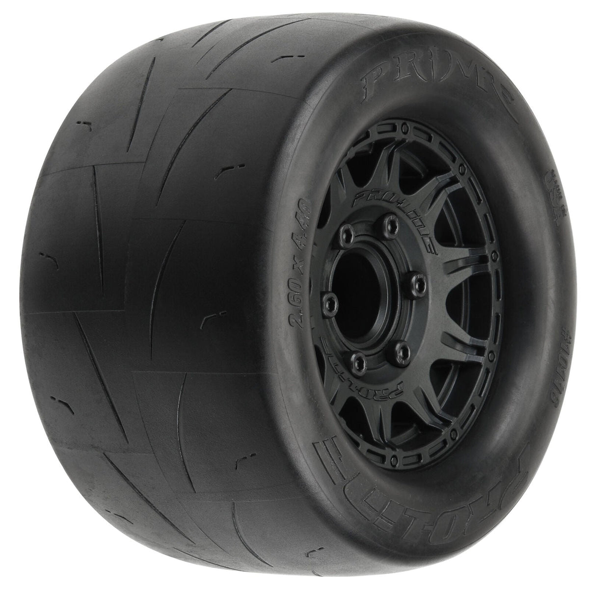 1/10 Prime Front/Rear 2.8" Street MT Tires Mounted 12mm Blk Raid (2) - PRO1011610