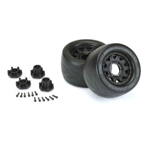1/10 Prime Front/Rear 2.8" Street MT Tires Mounted 12mm Blk Raid (2) - PRO1011610