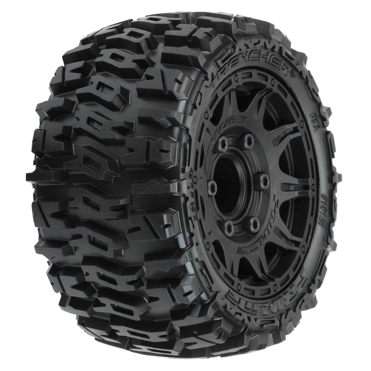 1/10 Trencher LP Front/Rear 2.8" MT Tires Mounted 12mm Blk Raid (2) - PRO1015910