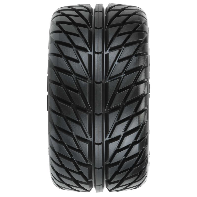 1/10 Street Fighter LP Fr/Rr 2.8" MT Tires Mounted 12mm Blk Raid (2) - PRO1016110