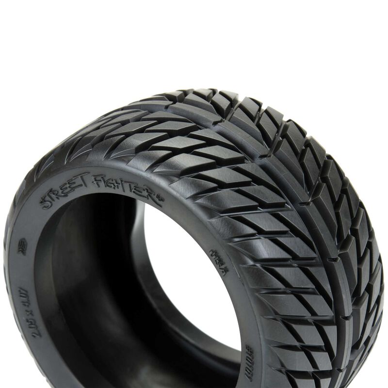 1/10 Street Fighter LP Fr/Rr 2.8" MT Tires Mounted 12mm Blk Raid (2) - PRO1016110