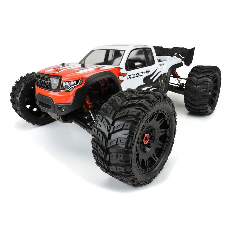 1/6 Masher X HP BELTED Fr/Rr 5.7" MT Tires Mounted 24mm Black Raid (2) - PRO1017610