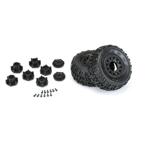 1/10 Trencher X Front/Rear 2.2"/3.0" SC Mounted 12mm Black Raid (2) - PRO119010