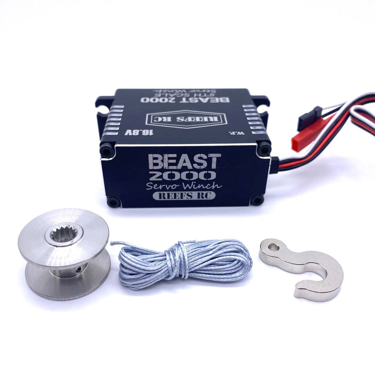 SEHREEFS117 RC Beast 2000 1/5 Scale Digital Metal Gear Waterproof Winch Servo, Black