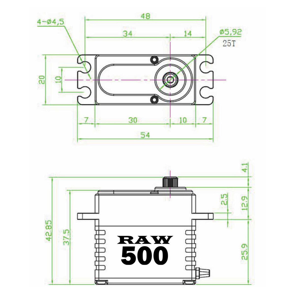SEHREEFS159 RC RAW 500 Brass Edition Servo Programable