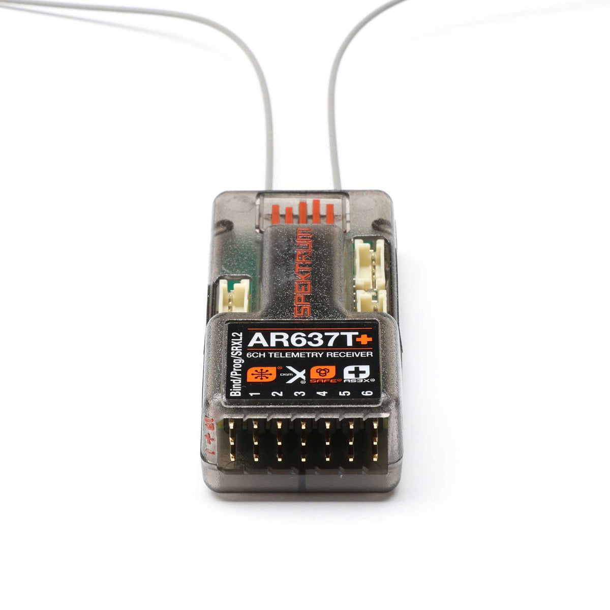 SPM-1032 AR637T+ DSMX 6-Channel AS3X+ & SAFE Telemetry Receiver 1/6 In Stock Spektrum AR637T+ DSMX 6-Channel AS3X+ & SAFE Telemetry Receiver