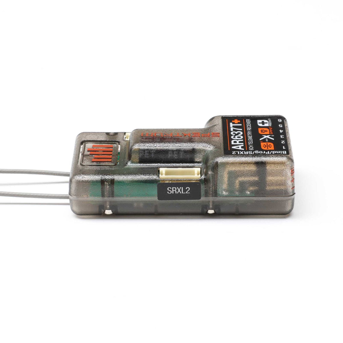 SPM-1032 AR637T+ DSMX 6-Channel AS3X+ & SAFE Telemetry Receiver 1/6 In Stock Spektrum AR637T+ DSMX 6-Channel AS3X+ & SAFE Telemetry Receiver