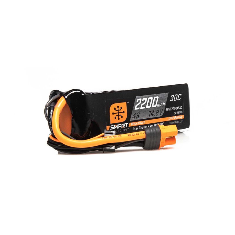 14.8V 2200mAh 4S 30C Smart LiPo Battery: IC3 - SPMX22004S30