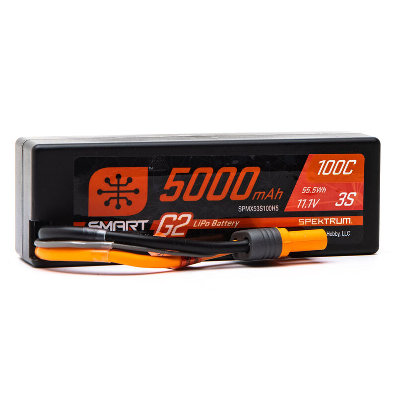 11.1V 5000mAh 3S 100C Smart G2 Hardcase LiPo Battery: IC5 - SPMX53S100H5