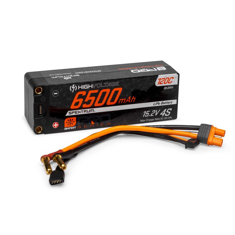 15.2V 6500mAh 4S 120C Smart Pro Race Hardcase HV-LiPo Battery: Tubes, 5mm - SPMX64S120HT