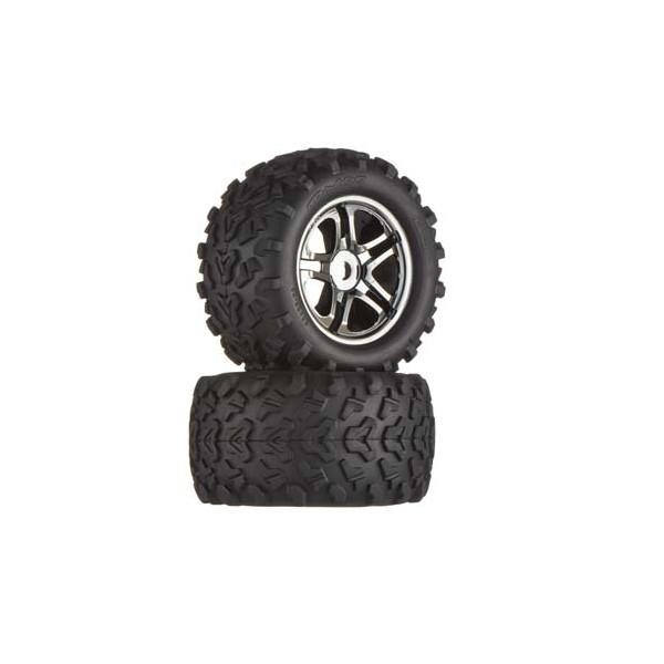 Traxxas Tire/Wheels Black Chrome Maxx 17mm (2) (TRA4983)