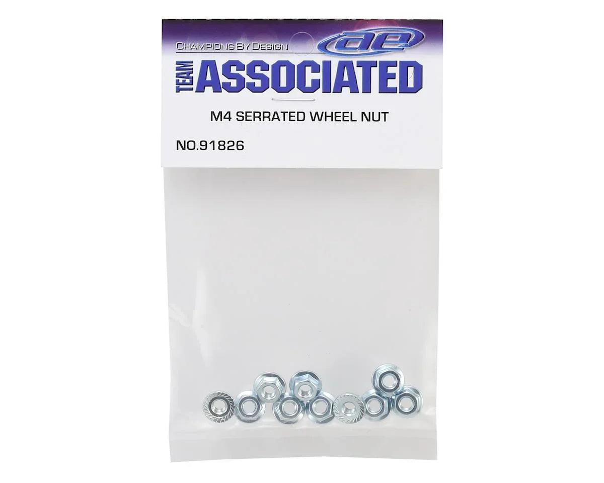 Team Associated M4 Serrated Wheel Nuts (10) - ASC91826