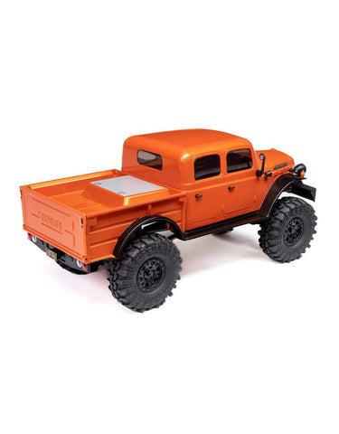 1/24 SCX24 Dodge Power Wagon 4WD Rock Crawler Brushed RTR, Orange (Extra battery DYNB0012) - AXI00007T1
