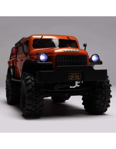 1/24 SCX24 Dodge Power Wagon 4WD Rock Crawler Brushed RTR, Orange (Extra battery DYNB0012) - AXI00007T1
