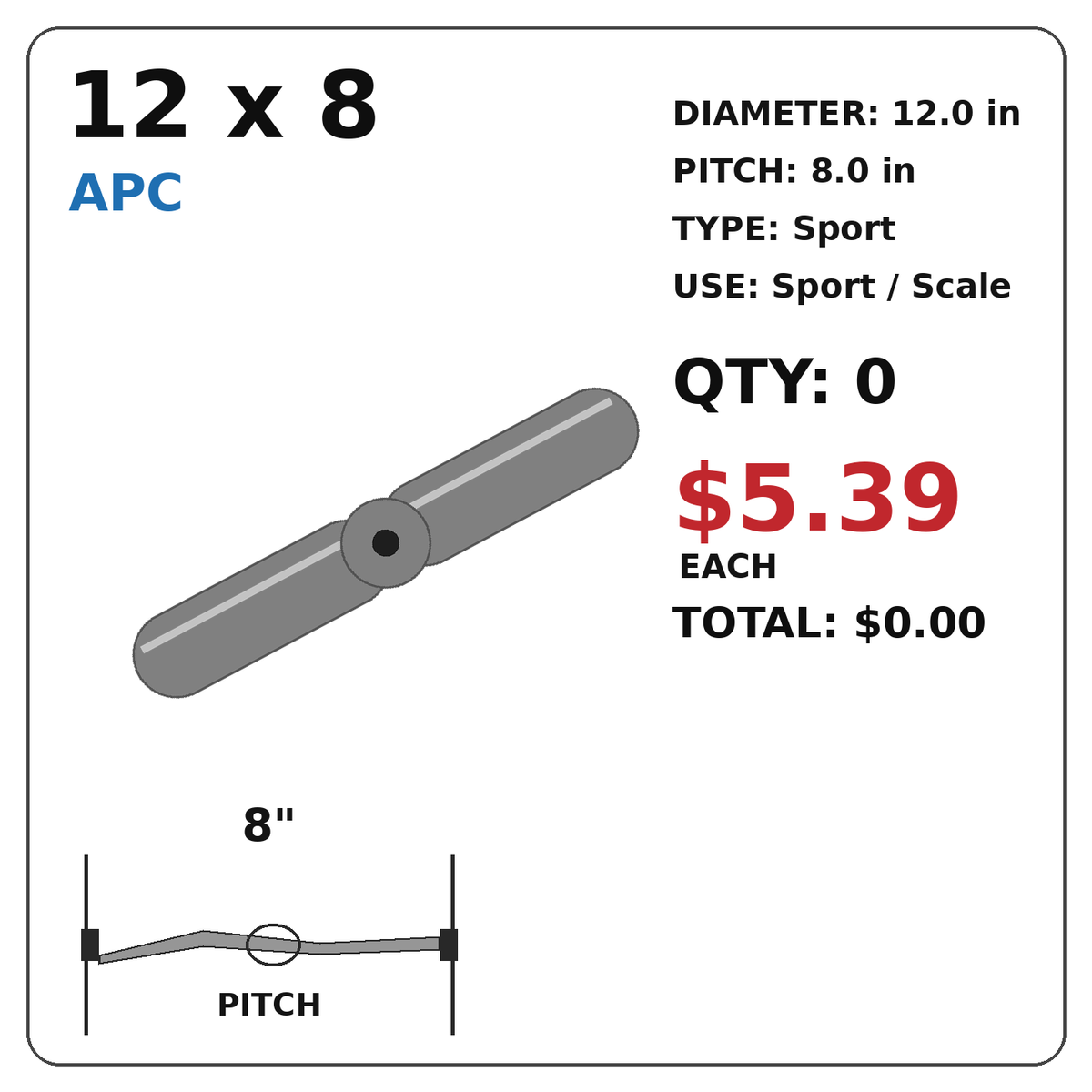 APC 12x8 Propeller