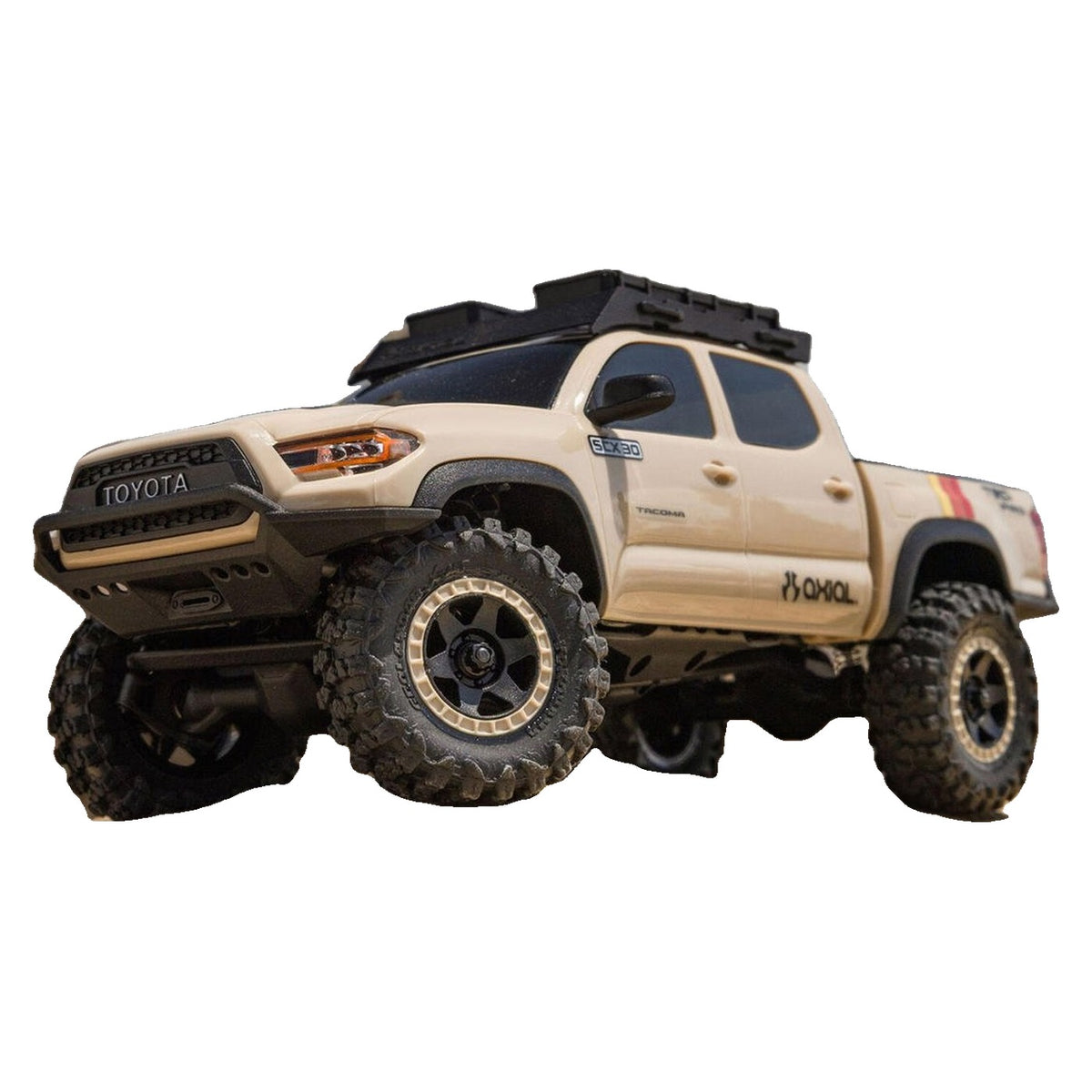 Axial 1/30 SCX30 Toyota Tacoma TRD Pro Overland Edition 4X4 RTR Brushed Rock Crawler (Battery & Charger Included), Tan